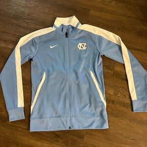 Carolina Blue and white stripped Nike/Jordan zip-up jacket, UNC branded